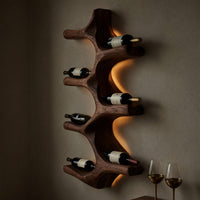 Solid Wood Wine Rack Wall Mounted Natural Kitchen, view 9