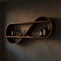 Solid Wood Wine Rack Scandinavian Open Shelf Apartment, view 9