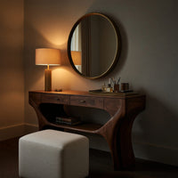 Solid Wood Dressing Table Artistic Handmade Vanity With Drawers Bedroom, view 9