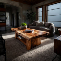 Live Edge Coffee Table for a Quiet Living Room Corner, view 9
