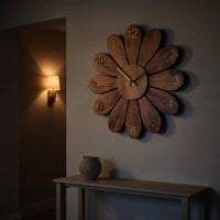 Solid Wood Clock Artisan Wall Contemporary Living Space, view 9