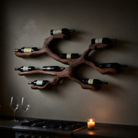 Solid Wood Wine Rack Wall Display Kitchen Dining Area, view 9