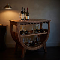 Solid Wood Bar Cabinet Wine With Built Glass Rack Kitchen, view 9