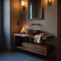Solid Wood Bathroom Vanity Floating Spa, view 9