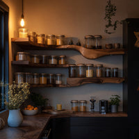 Solid Wood Spice Rack Farmhouse Organizer Entryway Storage, view 9