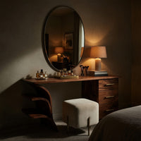 Solid Wood Dressing Table Vanity Desk Studio Apartment Makeup Area Space, view 9