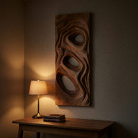 Slim Carved Wall Sculpture for a Narrow Entryway, view 9 — view 9