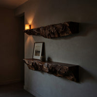 Solid Wood Natural Wood Floating Shelves Artistic Sculptural Shelf Living Room, view 9