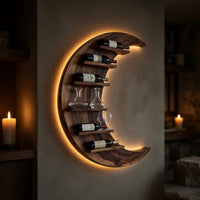 Solid Wood Wine Rack Minimalist Compact Holder Small Apartment, view 9