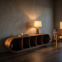 Contemporary Sculptural Tv Stand For Penthouse Living Room, view 9