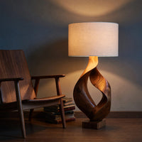 Rustic Sculptural Lamp Living Room Cabin Lodge Cozy Corner Space, view 9