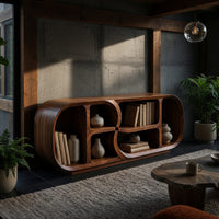 Cloverloop Media Console with Four Curved Bays, view 9