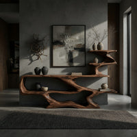Riverform Console Table, Shaped from One Hardwood Slab, view 9