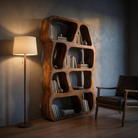 Scandinavian Artistic Bookshelf Display Organizer For Bedroom Space, view 9