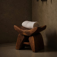 Solid Wood Teak Shower Bench Handcrafted Spa Style Bathroom, view 9