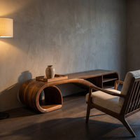 Scandinavian Sculptural Tv Console For Resort Interior Space, view 9