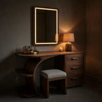 Solid Wood Dressing Table Elegant Makeup Vanity Personal Beauty Area Space, view 9