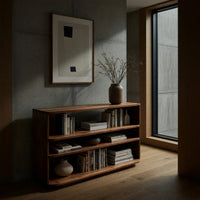 Rounded Corner Console Table in Solid Walnut, view 9