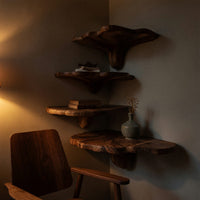 Solid Wood Mushroom Shelf Handcrafted Solid Entryway Living Room, view 9