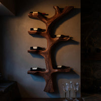 Solid Wood Wine Rack Rustic Branch Style Home Bar, view 9