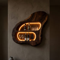 Solid Wood Wine Rack Glass Holder Shelf Dining Room, view 9