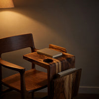 Solid Wood Sofa Arm Table Handcrafted Live Edge Armrest, view 9