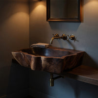 Solid Wood Sink Vanity Farmhouse Wall Mounted Bathroom Vintage Bathroom, view 9
