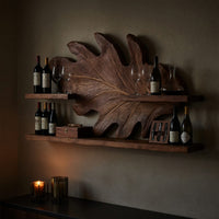 Solid Wood Wine Rack Farmhouse Wall Hallway Beverage Accent Storage, view 9