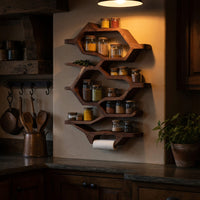 Solid Wood Spice Rack Handcrafted Kitchen Organization, view 9