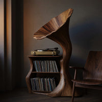 Solid Wood Record Player Stand Handcrafted Livingroom, view 9