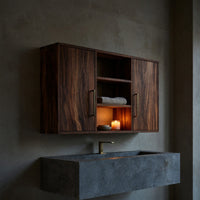 Solid Wood Bathroom Cabinet Wave Front Luxury, view 9