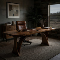 Ribbon-Grain Hardwood Desk for a Home Office Corner, view 9