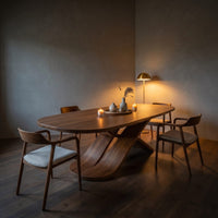 Oval Entertaining Table For Tropical Dining Room, view 9