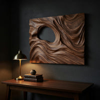 Undertow Carved Wood Wall Art Panel in Walnut, view 9 — view 9