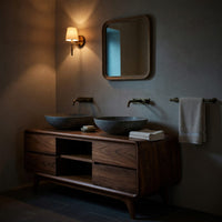 Solid Wood Bathroom Vanity With Drawers Both Sides, view 9