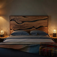 Solid Wood Headboard Live Edge With Natural Woodgrain, view 9