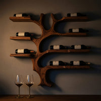 Solid Wood Wine Rack Wall Mounted Branch Holder Kitchen, view 9
