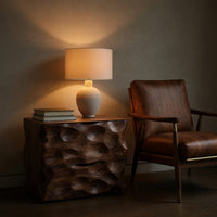 Solid Wood Nightstand Carved With Two Drawers Bedroom, view 9