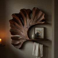 Solid Wood Wall Mounted Shelf Entryway Space Saving, view 9