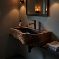Solid Wood Sink Vanity Wall Mounted Bathroom Compact Bathroom, view 9