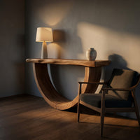 Artistic Wood Console Table For Gallery Interior, view 9