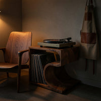 Solid Wood Record Player Stand Mid Century Vinyl Storage Music Studio, view 9