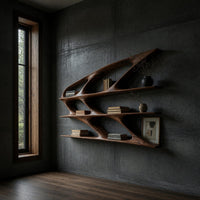 Swept Wing Bookshelf in Solid Walnut Hardwood, view 9
