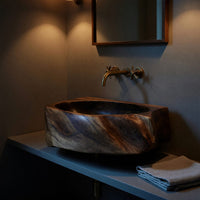 Solid Wood Sink Vanity Handcrafted Solid Natural Bathroom, view 9