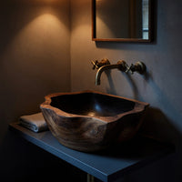 Solid Wood Sink Vanity Mid Century Solid Bathroom Storage, view 9