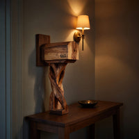 Solid Wood Mailbox Post Farmhouse Solid Sculpture Outdoor Patio, view 9