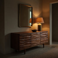 Solid Wood Sideboard Luxury Sculpted Living Room, view 9