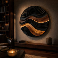 Mid Century Relief Wall Decor For Fireplace Wall Area, view 9