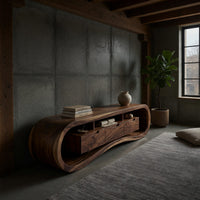 Interlocking Double Curve TV Console with Wave Base, view 9