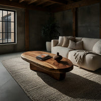 Stoneform Coffee Table with Live-Edge Wood Top, view 9